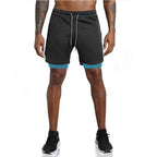 Men Sport Shorts Summer Sportswear 2 in 1 Short Pant Double-Deck Training Workout Clothing Male Tight Gym Fitness Running Shorts