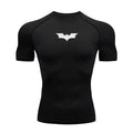 Mens Slim Fit Sports Short Sleeve T-Shirt European and American Summer Fashion O-Neck Quick-Drying Elastic Gym Fitness T Shirt