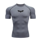 Mens Slim Fit Sports Short Sleeve T-Shirt European and American Summer Fashion O-Neck Quick-Drying Elastic Gym Fitness T Shirt