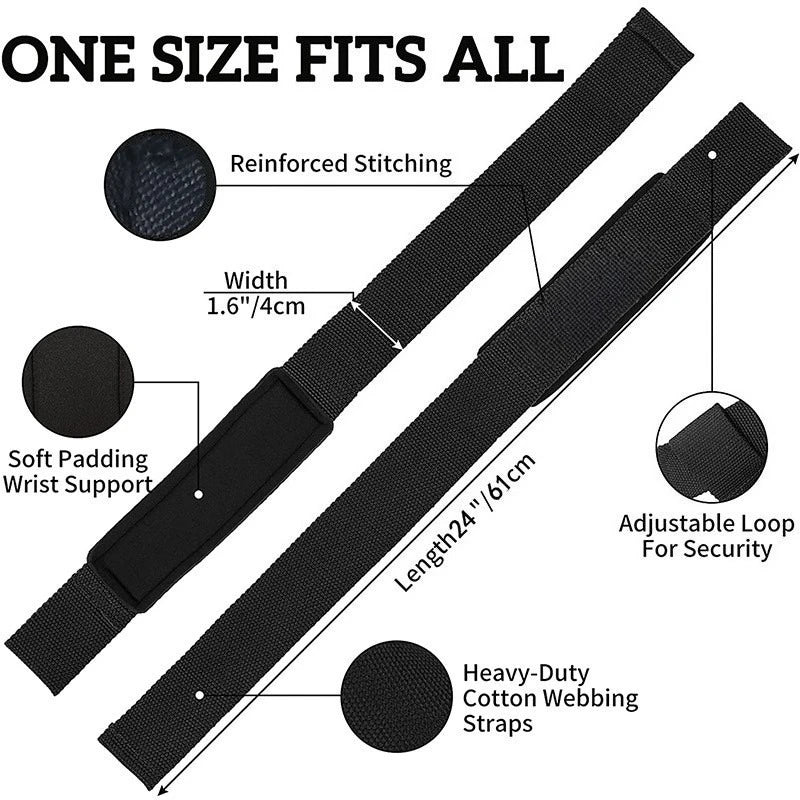 Weightlifting Wrist Straps Adjustable Non-Slip Gym Fitness Wrist Support Sports Grip Band