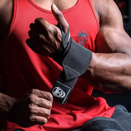 1 Pair Skull Weightlifting Wrist Wraps Weight Lifting Wrist Support Strap with Thumb Loop for Gym Powerlifting Strength Training